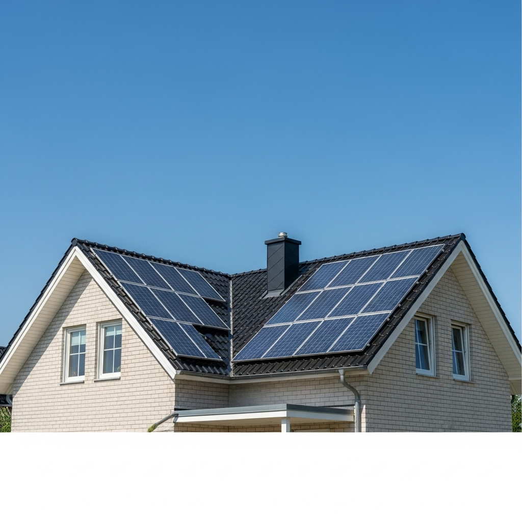 Maison équipée de panneaux solaires